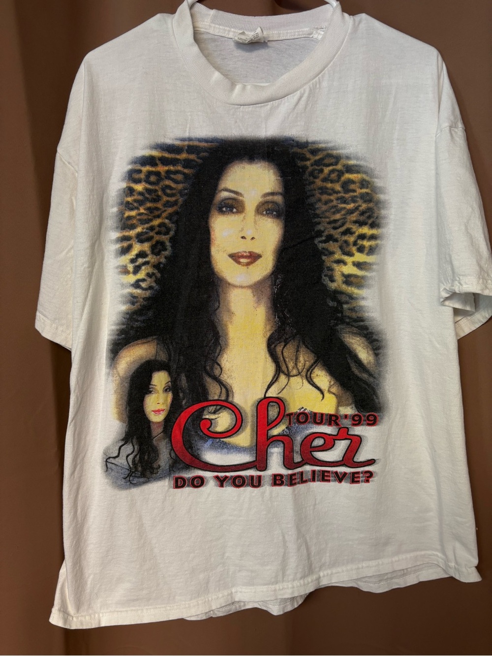 Vintage Cher Do You Believe Tour '99 Unisex Adult Cream T-Shirt Size L Authentic